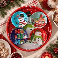 Sarkap Home 26 cm Winter Time Meyve Tabağı ve 4'lü Çerezlik Seti