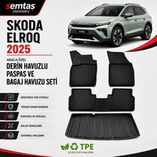 Skoda Elroq 2025  Araca Özel Derin Havuzlu Paspas ve Bagaj Havuzu Seti Semtaş