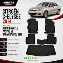 Citroen C-Elysee Sedan 2014  Araca Özel Derin Havuzlu Paspas ve Bagaj Havuzu Seti Semtaş