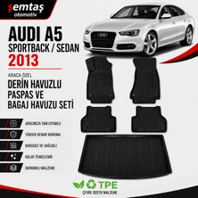 Audi A5 Coupe / Sedan 2013  Araca Özel Derin Havuzlu Paspas ve Bagaj Havuzu Seti Semtaş
