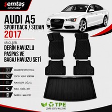 Audi A5 Coupe / Sedan 2017  Araca Özel Derin Havuzlu Paspas ve Bagaj Havuzu Seti Semtaş