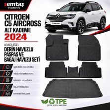 Citroen C5 Aircross 2024 Alt Araca Özel Derin Havuzlu Paspas ve Bagaj Havuzu Seti Semtaş