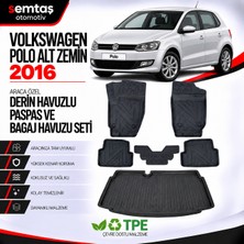 Volkswagen Polo Alt Zemin 2016  Araca Özel Derin Havuzlu Paspas ve Bagaj Havuzu Seti Semtaş