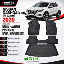 Nissan Qashqai (J11) Üst Zemin 2020  Araca Özel Derin Havuzlu Paspas ve Bagaj Havuzu Seti Semtaş