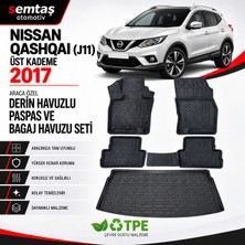 Nissan Qashqai (J11) Üst Zemin 2017  Araca Özel Derin Havuzlu Paspas ve Bagaj Havuzu Seti Semtaş