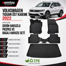 Volkswagen Tiguan Üst 2022  Araca Özel Derin Havuzlu Paspas ve Bagaj Havuzu Seti Semtaş