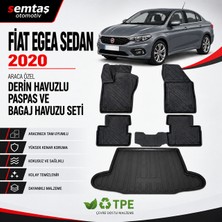 Fiat Egea Sedan 2020  Araca Özel Derin Havuzlu Paspas ve Bagaj Havuzu Seti Semtaş