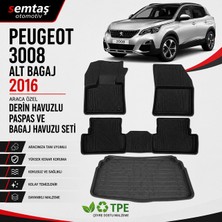Peugeot 3008 2016 (Alt Kısım)  Araca Özel Derin Havuzlu Paspas ve Bagaj Havuzu Seti Semtaş
