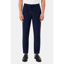 Sabri Özel Lacivert Regular Fit Yan Cep Lastikli Bel Klasik Paça Jogger Pantolon