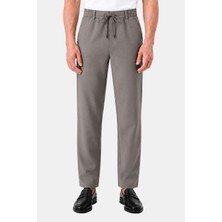 Sabri Özel Vizon Dokulu Arka Lastikli Köprü Kemerli Bağcıklı Slim Fit Jogger Pantolon