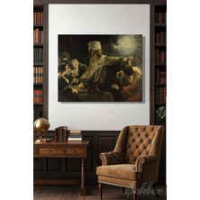 Şehber Babil Kralı Belşazar'ın Ziyafeti Bir Rembrandt Yatay Kanvas Tablo 4506