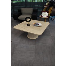 Decoramis Venedik Orta Sehpa Traverten Komple Krem - 25MM Mdf