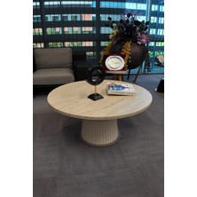 Decoramis Milano Orta Sehpa Traverten Komple Krem - 25MM Mdf