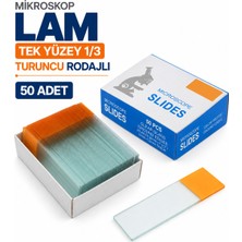 Labolist Lam - Tek Yüzey 1/3 Turuncu Rodajlı Mikroskop Lam 50 Adet