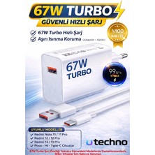 Adeyo Store 67W (Watt) Turbo Hızlı Şarj Adaptör+Kablo(Set) Xiaomi Redmi Note 11/11PRO/12/12 PRO/13/13PRO Uyumlu