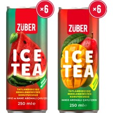 Züber Ice Tea Karpuz & Nane + Mango Soğuk Çay 250ml x 12 Adet
