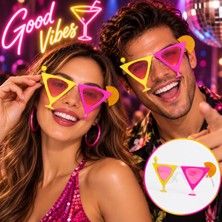 Zero Land Myceshop Sarı Pembe Renk Martini Parti Gözlüğü