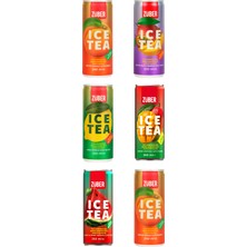 Züber Ice Tea Yeni Soğuk Çay Deneme Paketi 250ml x 6 Adet (Limon,Tropik, Şeftali, Mango, Karpuz&Nane)