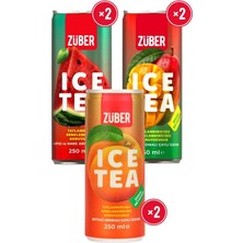 Züber Ice Tea Yepyeni Soğuk Çay Deneme Paketi 250ML x 6 Adet (Karpuz&nane, Mango, Şeftali)