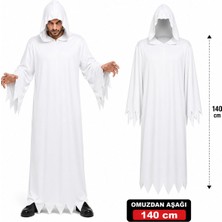 Zero Land Myceshop Yetişkin Beyaz Kapüşonlu Cellat Hayalet Kostümü 140 cm