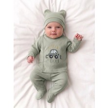Panfilia %100 Pamuk 0-3 Ay Bebek Hastane Çıkışı 3'lü Set / Yenidoğan / Zıbın