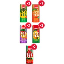 Züber Ice Tea Yeni Soğuk Çay Deneme Paketi 250ml x 12 Adet (Limon, Şeftali, Tropik, Karpuz&Nane, Mango)