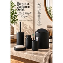 Mecra Life Mega Boy 8 Litre 5 Parça Banyo Seti – Çöp Kovası, Tuvalet Fırçası, Sıvı Sabunluk, Diş Fırçalık ve Katı Sabunluk