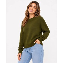 Adeyo Store Kadın Bisiklet Yaka Yumuşak Dokulu Oversize Triko Kazak