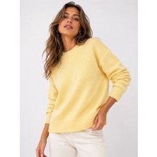 Adeyo Store Kadın Bisiklet Yaka Yumuşak Dokulu Oversize Triko Kazak