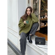 Adeyo Store Kadın Balıkçı Yaka Oversize Yeni Sezon Triko Kazak