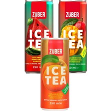 Züber Ice Tea Yepyeni Soğuk Çay Deneme Paketi 250ML x 3 Adet (Karpuz&nane, Mango, Şeftali)