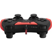 Gamebooster GB-J54R USB Kablolu Oyun Kolu, Çift Titreşim Motorlu, Ergonomik Kırmızı Tasarım, Pc ve Ps3 Uyumlu Gamepad