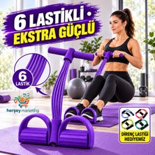 Mrt Bilişim Direnç Lastiği Hediyeli Pedallı Spor Aleti Kondisyon Aleti 6 Lastikli Body Trimmer Esktra Güçlü Kol Karın Kası Spor Aleti