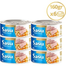 Sasu Fasulyeli Ton Salata 6X160G Iri Parça