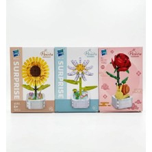 Netavantaj Flowers Building Block Serisi Çiçekler Temalı 3lü Blok Seti
