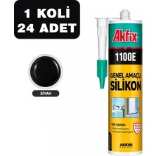 Akfix Genel Amaçlı Silikon 280G, Siyah, 1 Koli 24 Adet