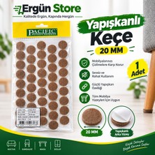 Ergün Store Yapışkanlı Keçe Sandalye, Masa, Koltuk Altı Parke Koruma Keçesi 20MM Yuvarlak Mobilya Ayağı Keçesi