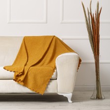 Velerde Home Standart Boy | Kolları kapamaz  Hardal Sarı Şönil Çift Taraflı Kaymaz Koltuk Örtüsü Çekyat Örtüsü | Koltuk Şalı | Renk : Hardal Sarı 175 x 215 cm Çok Amaçlı Kullanım