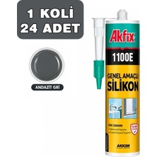 Akfix Genel Amaçlı Silikon 280G, Andazit Gri, 1 Koli 24 Adet
