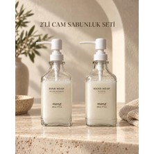 Okyanus Home Beyaz Kare Cam Sıvı Sabunluk 500 ml Pompalı ve Şık Tasarımlı