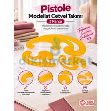 dm dikişmarket Pistole Modelist Cetvel Takımı 3 Parça