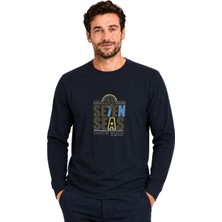 Battal Moda Battalmoda Lacivert Carew Uzun Kollu Tişört M-L-Xl-2xl