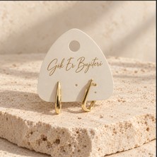 Gold Renk Ince Uzun Damla Form Küpe