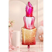 Patladı Gitti Pembe Ruj Şeklinde Folyo Balon 40×95 cm