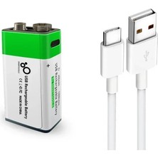Mbl Type-c Şarjlı Li-ion 9V 650mAh Pil
