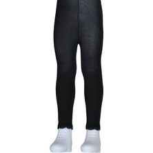 Dore Kız Çocuk Bileği Dantelli Cotton Tayt - Siyah