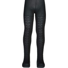 Dore Kız Çocuk Ayşe Desenli Cotton Külotlu Çorap - Siyah