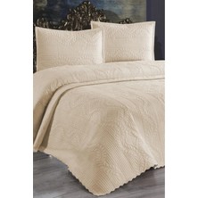 Çt Çeyizci Tekstil Çift Kişilik Dantelsiz Yatak Örtüsü 3 Parça - Kahve Bedspread