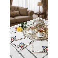 Çt Çeyizci Tekstil Sunumluk Peçete, Kokteyl Peçetesi, Kahve Yanı Sunumluk, Bardak Altlığı 6 Adet Sunum Peçetesi