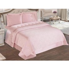 Çt Çeyizci Tekstil Pike Takımı Çift Kişilik 6 Parça - Pudra